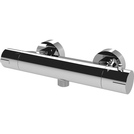 Round Wall Mount Shower Thermostatic Bar Valve Tap (Kit Not Included) - Chrome - Balterley