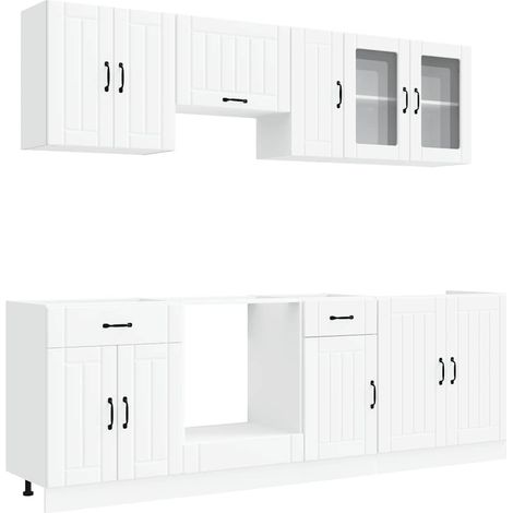 Maison Exclusive - Mueble de cocina Kalmar blanco 8 piezas madera (1/5)
