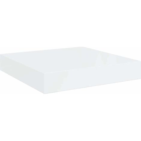 Mensole a Parete Scaffale da parete Ripiano a Parete Bianco Lucido 23x23,5x3,8 cm in MDF (1/5)