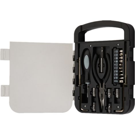 Boîte à outils complète de 22 pièces, boîte à outils, ensemble d'outils complet, boîte à outils portable avec jeu de tournevis de précision pour le bricolage (1/3)