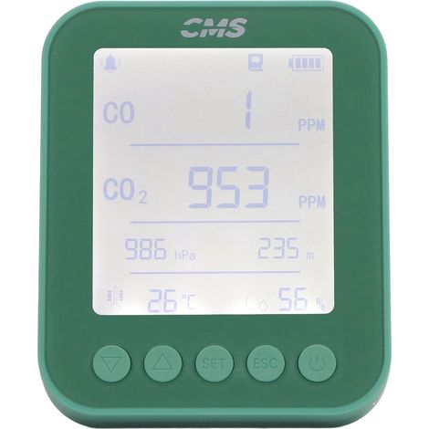Détecteur d'altitude et de pression 6 en 1 multifonction, chargement USB, moniteur de CO2, température et humidité pour la maison, écologique (1/5)