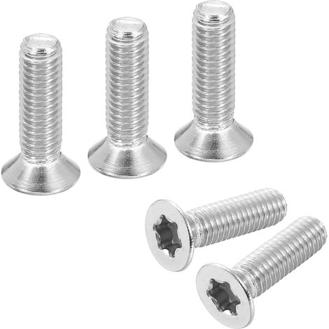 25 Pièces Vis Machine À Tête Plate Torx M6-1 x 22mm Argenté (1/5)