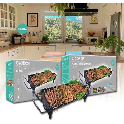 Linq - Piastra Griglia Elettrica Potenza 1400w Cucina Con 2 Piastre Di Cottura Tx-9995 - (1/5)