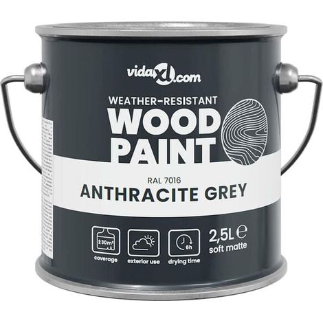 Finition bois, gris, 2,5 litres, impression murale.