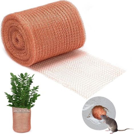 Maille en cuivre, barrière anti-limaces et escargots (12,7 cm x 9 m), maille flexible anti-rongeurs — Pour la protection des plantes et le colmatage de trous