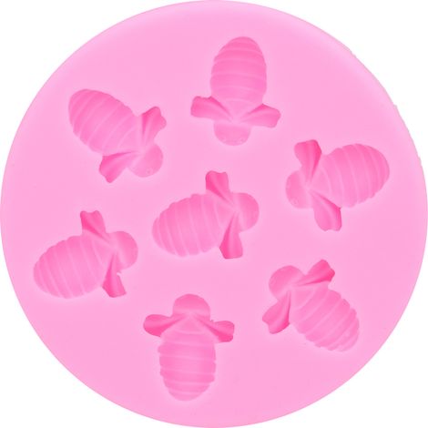 Moule à Gâteau en Silicone Alimentaire en Forme d'Abeille - Rose - Accessoire de Décoration et DIY pour Pâtisserie (1/5)