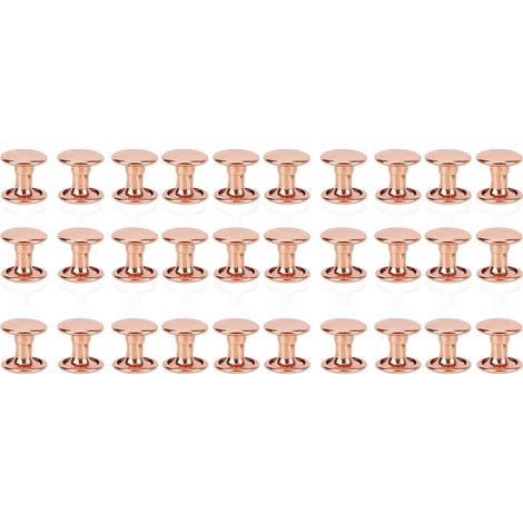 Rivets simples/doubles en or rose, rivets, clous décoratifs pour sacs, ceintures, chapeaux et vêtements, clous ronds, rivets Fe8x8s-010 (1/5)