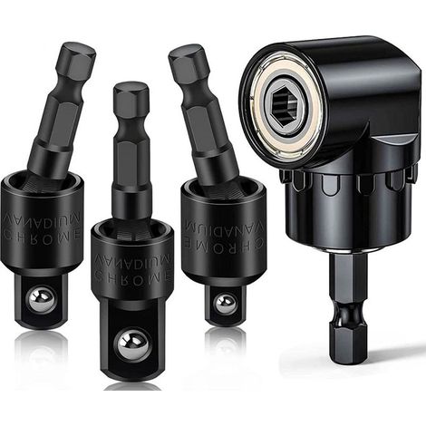 3 Adaptateur de douille à choc, Rotation 360 degrés, Acier CR-V, Pour perceuse et clé, Bricolage et auto (1/5)