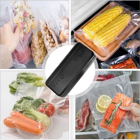 Machine sous vide avec cutter portable rechargeable - Scelle les aliments sous vide pour une fraîcheur optimale - Convient aux légumes, aux en-cas et aux sacs - Idéale pour la maison, la cuisine, le r (1/5)