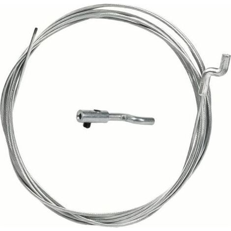 1 lot de câble de réparation pour tondeuse à gazon et débroussailleuse câble en acier Ø 1,5 mm, longueur 2,5 m, embout en forme de Z, avec pince de fixation (1/5)