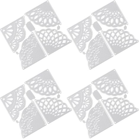 de Découpe en Acier Carbone Argenté 4 Pièces Texture Fiable et Résistante aux Fissures pour Scrapbooking et Fabrication de Cartes pour Cadres Photo (1/5)