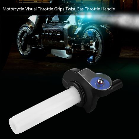 Poignées de gaz visuelles 22mm moto manette tournante rouleau bleu pour dirt bike (1/5)