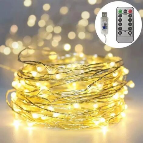 Guirlande lumineuse globe, guirlande d'extérieur avec 100 douilles LED, 8 modes avec télécommande, convient pour les chambres, l'intérieur, les jardins, Noël et les mariages (blanc chaud) (1/5)