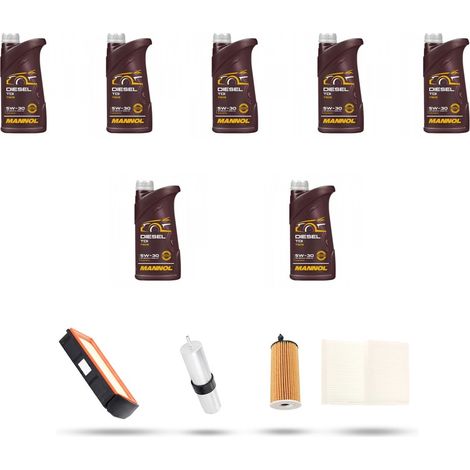 Kit tagliando 3 FILTRI e 7L OLIO compatibile con Bmw x3 (F25) 30dx 204kw dal 2016 (1/5)