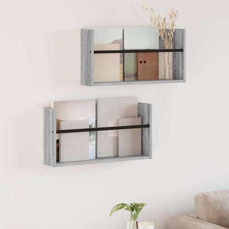 Magazinregal 2 pcs Graues Sonoma 60 x 12 x 30 cm Holzwerkstoff