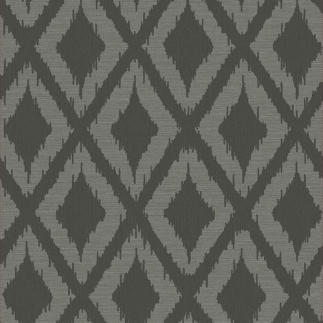 Vliestapete - Ikat Grau - 10m x 52cm