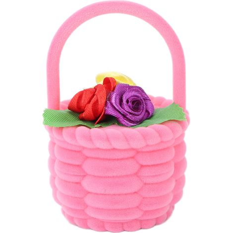 Boîte à bijoux de voyage, organisateur, petit panier à fleurs roses, étui de rangement pour boucles d'oreilles, colliers et bagues pour femmes (1/5)