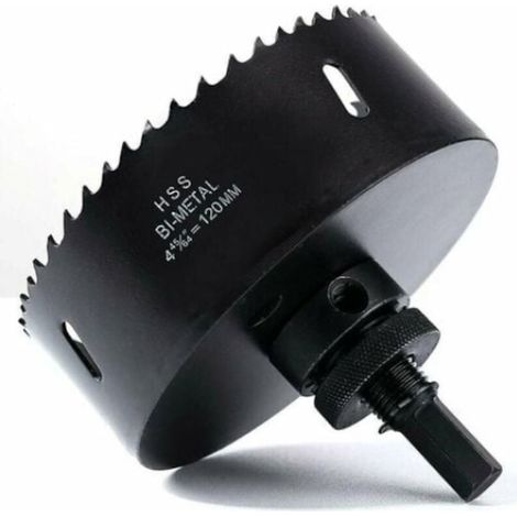 Scie cloche circulaire QttvbTna, acier rapide HSS M42, teinte rouge, diamètre 120 mm, pour perçage propre et précis (1/5)