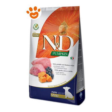 Farmina Dog N&D Pumpkin Puppy Mini Agnello Zucca Mirtillo - Farmina Dog N&D Pumpkin Puppy Mini Agnello Zucca Mirtillo - Sacco Da 7 Kg