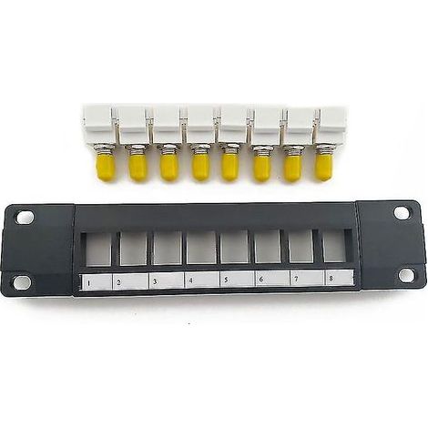 Optisches Patchpanel mit 8 Ports (ST), 10G-kompatibles Kunststoffgehäuse, farbcodierte Beschriftung (1/4)