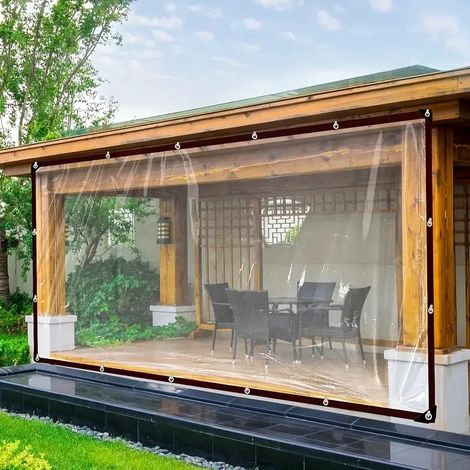 (Transparent, 200x200cm) Bâche imperméable, feuille de plastique imperméable pour jardin, isolation des plantes et protection contre le froid. (1/5)