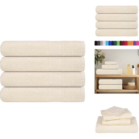 Serviettes 4 pcs crème 100x200 cm 360 g/m² 100% coton - Serviette - Serviettes - Serviette De Plage - Serviette De Bain (1/5)