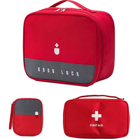 Sac de Rangement de Médicaments, 3 Pièces Trousse de Secours Vide Boite de d'urgence Sac à médicaments pour Maison Voyages Camping Activités de Plein Air (Rouge) (1/5)