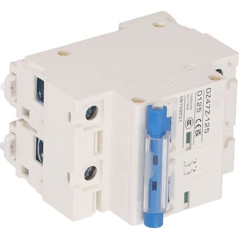 Installation sur rail d'alimentation pour disjoncteur CC, protection contre les courts-circuits, disjoncteur PV 2P 1000 V 125 A, interrupteur bleu (1/5)