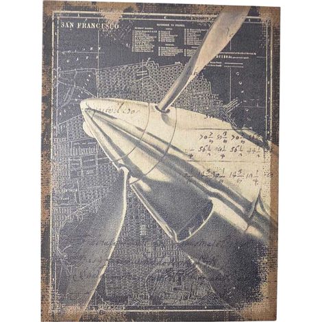 Quadro su tela con aereo d'epoca (1/5)