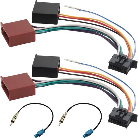 Faisceau de câbles d'autoradio 16 broches Adaptateur radio ISO pour DEH AVH MVH AVIC 2003 et suivants Câble adaptateur d'autoradio ISO Connecteur 16 broches vers câble mâle mini (1/5)