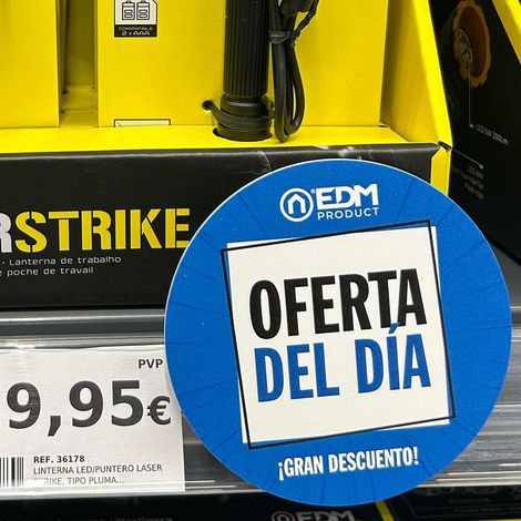 Wobbler oferta del día fondo azul marino ø10 cm