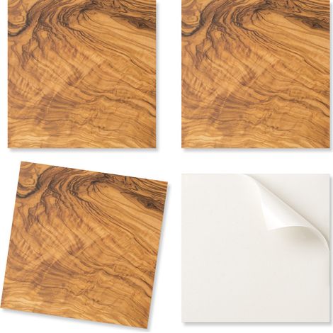 Suelo vin铆lico autoadhesivo con estampado, dise帽o de madera natural, 4x50x50 cm