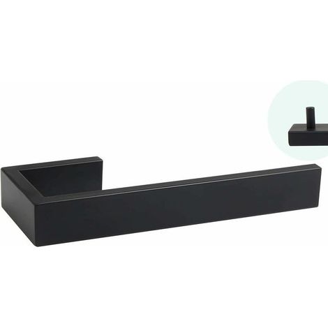 Toallero mural de 21 cm, de acero inoxidable 304, negro cepillado, para baño y cocina. (1/4)