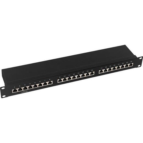 Logilink np0055 patchpanel 19 instalaciÓn cat. 6 stp 24 puerto, negro