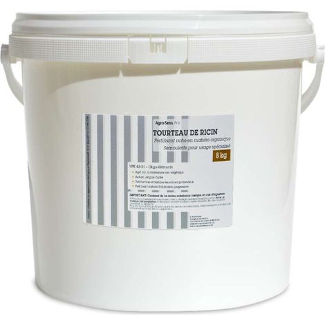 Tourteau de ricin semoulette , engrais 100% végétal. Seau 8 kg