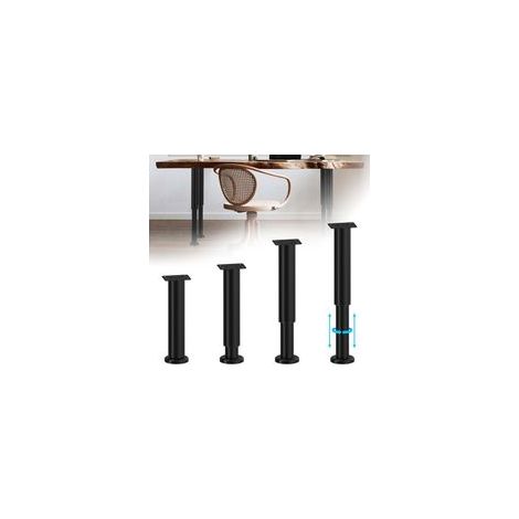 Möbelfüße, 4er-Set, höhenverstellbar (18–30 cm), aus kaltgewalztem Stahl, geeignet für Möbel, Sofas, Betten, Nachttische, Schränke usw. – Crezuo