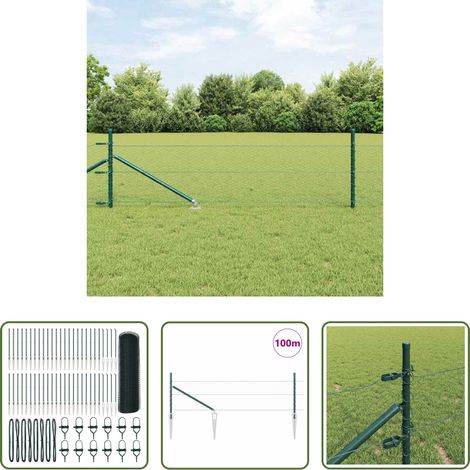 Poteaux de clôture -  Poteau de clôture. Vert 100 x 0,4 m (maillage de 25 mm) (1/5)