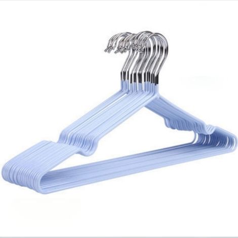 Cintres à vêtements antidérapants, gain de place, robustes, pour vêtements secs et humides, épais, pour la maison et les dortoirs (bleu). (1/5)