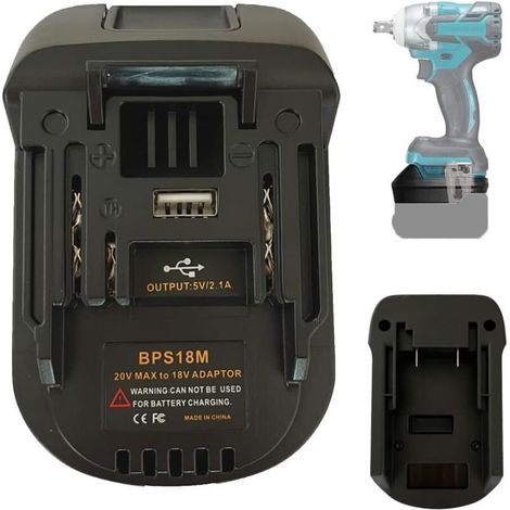 Akkuadapter für Black & Decker 20V, Porter Cable 20V Li-Ion-Akku-Konverter, für Makita 18V Akku-Werkzeuge BL1830, BL1840, BL1850, BPS18M (1/5)