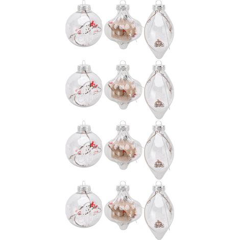 12 unzerbrechliche, umweltfreundliche, transparente PET-Weihnachtskugeln für Partys und Weihnachtsbaumdekorationen (12er-Packung) (1/5)