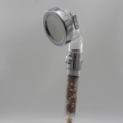 Single-head filter shower head, domestic hose, shower amplifier, three-speed shower head with water stop, large surface area shower head for bathroom, detachable and washable. (1/5)