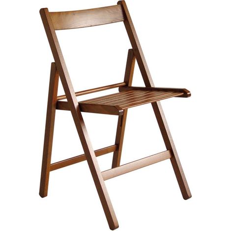 Sedia Pieghevole in Legno di Faggio Noce - Comoda e Salvaspazio