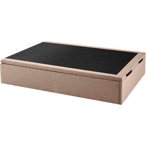 Sommier pliant Tokio rembourré, respirant, hauteur 34 cm  160 x 190 cm - SABLE