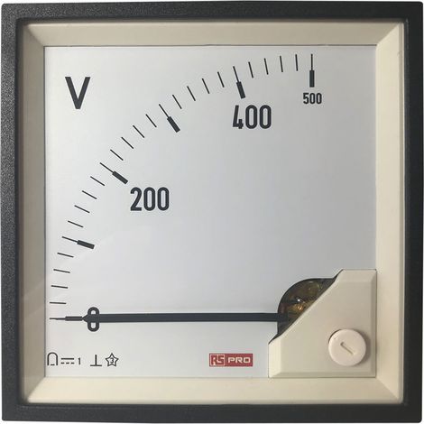 Ampèremètre analogique de panneau V c.c. RS PRO, 96mm x 96mm ( Prix pour 1 ) (1/3)