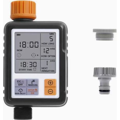 Programmateur Arrosage Automatique Minuteur Arrosage Goutte à Goutte, Imperméable et Utilisé à l'extérieur, Modes Multiples, 3" écran LCD, Irrigation pour Jardin Ferme Pelouse Fleur