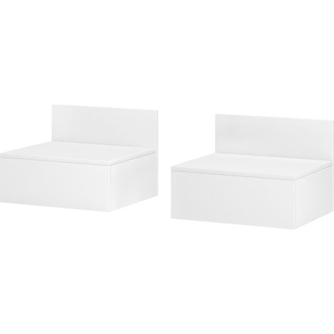 Tables de chevet suspendues avec tiroir 43x36.5x30.5 cm Blanc