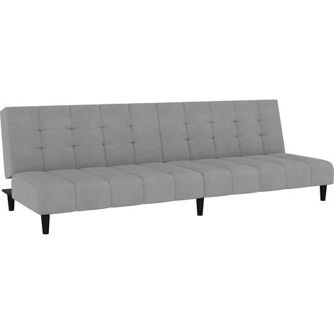 Canapé  Sofa-lit à 2 places gris clair velours (1/5)