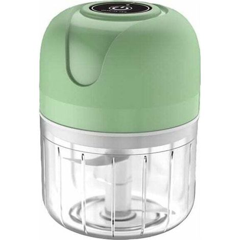 Mini hachoir à ail électrique sans fil 250 ml – Rechargeable USB – Lame en acier inoxydable – Gobelet PP alimentaire – Pour hacher viande, oignons, piments (1/5)