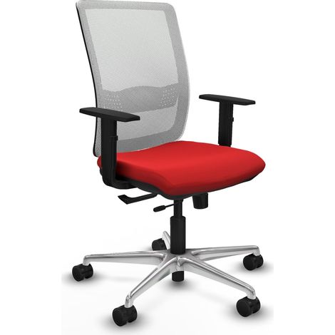 Sedia da ufficio piqueras y crespo Haches rosso alluminio pelle (1/2)