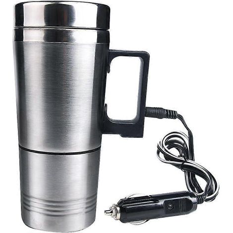 Tasse chauffante électrique pour voiture / Tasse chauffante électrique pour voiture, tasse à café/eau chaude, allume-cigare portable en acier inoxydable (1/4)